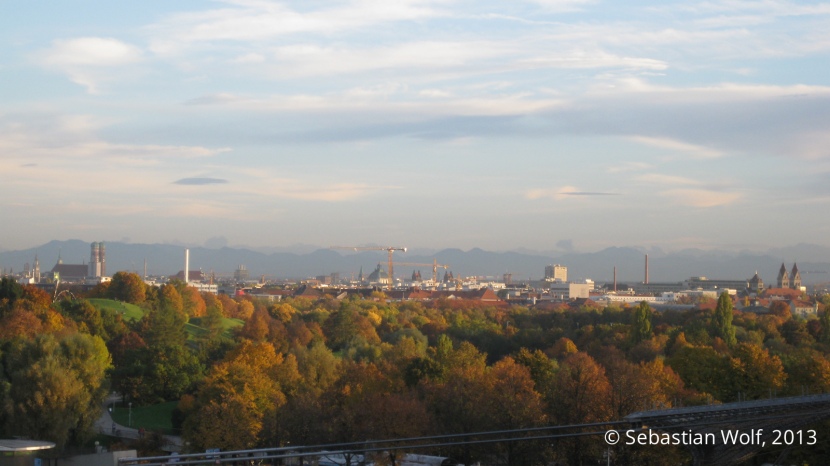 Blick auf Mchen vom Olympiagelde