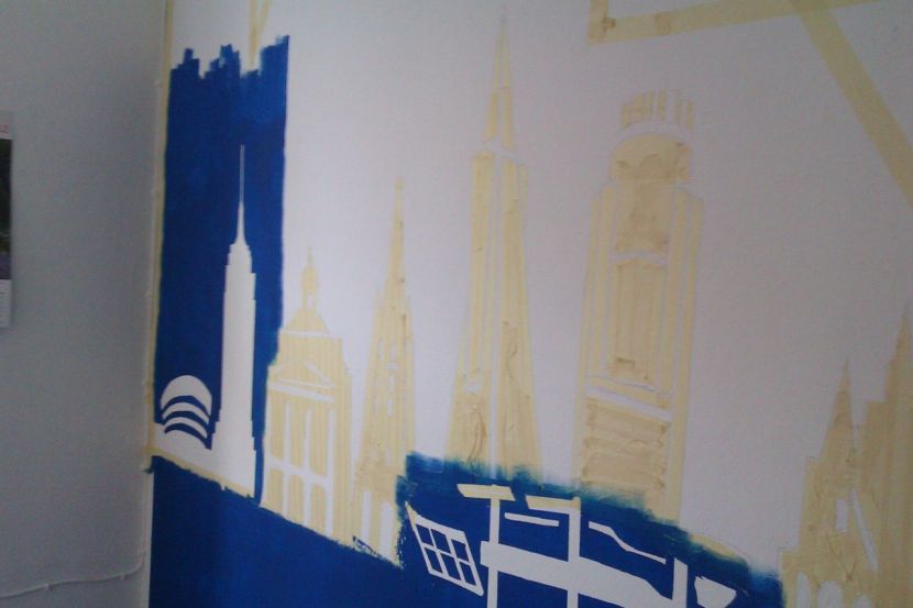 abgeklebt gemalt